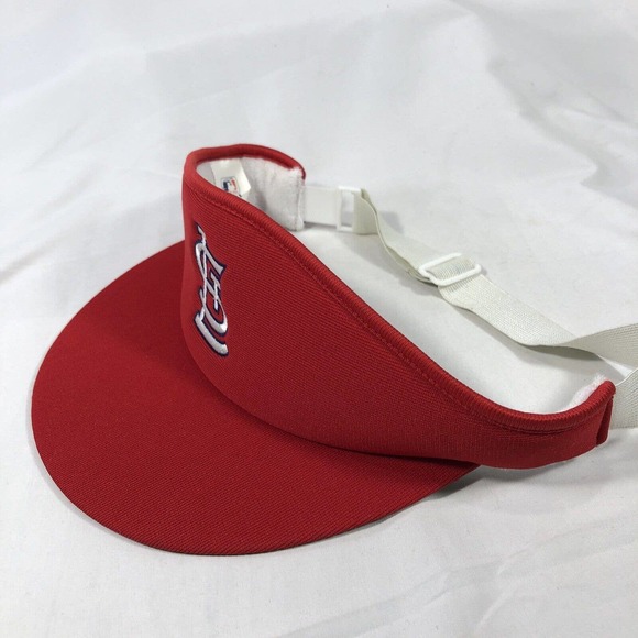 VINTAGE ST LOUIS CARDINALS TWINS ENTERPRISE VISOR HAT CAP RED STRETCH BACK OSFM - Picture 2 of 9